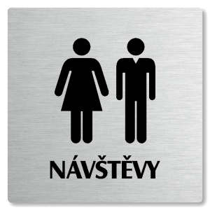WC návštěvy, 100x100mm, stříbrná, Nevada